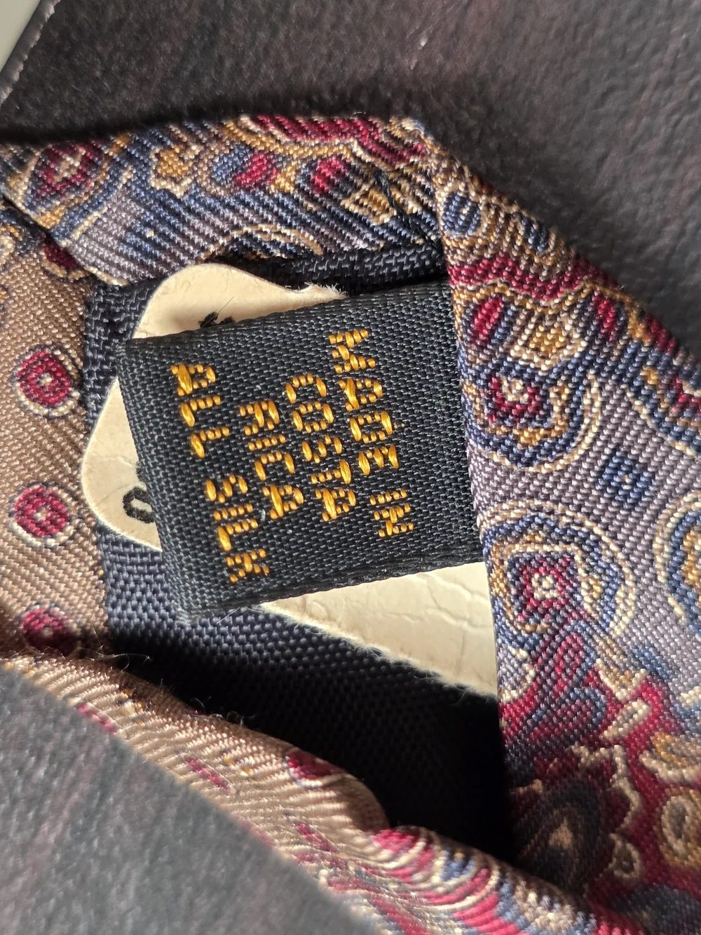 Vintage 90s Bill Blass 100% Silk Patchwork Paisley Tie